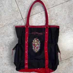 Ed Hardy mermaid tattoo tote bag